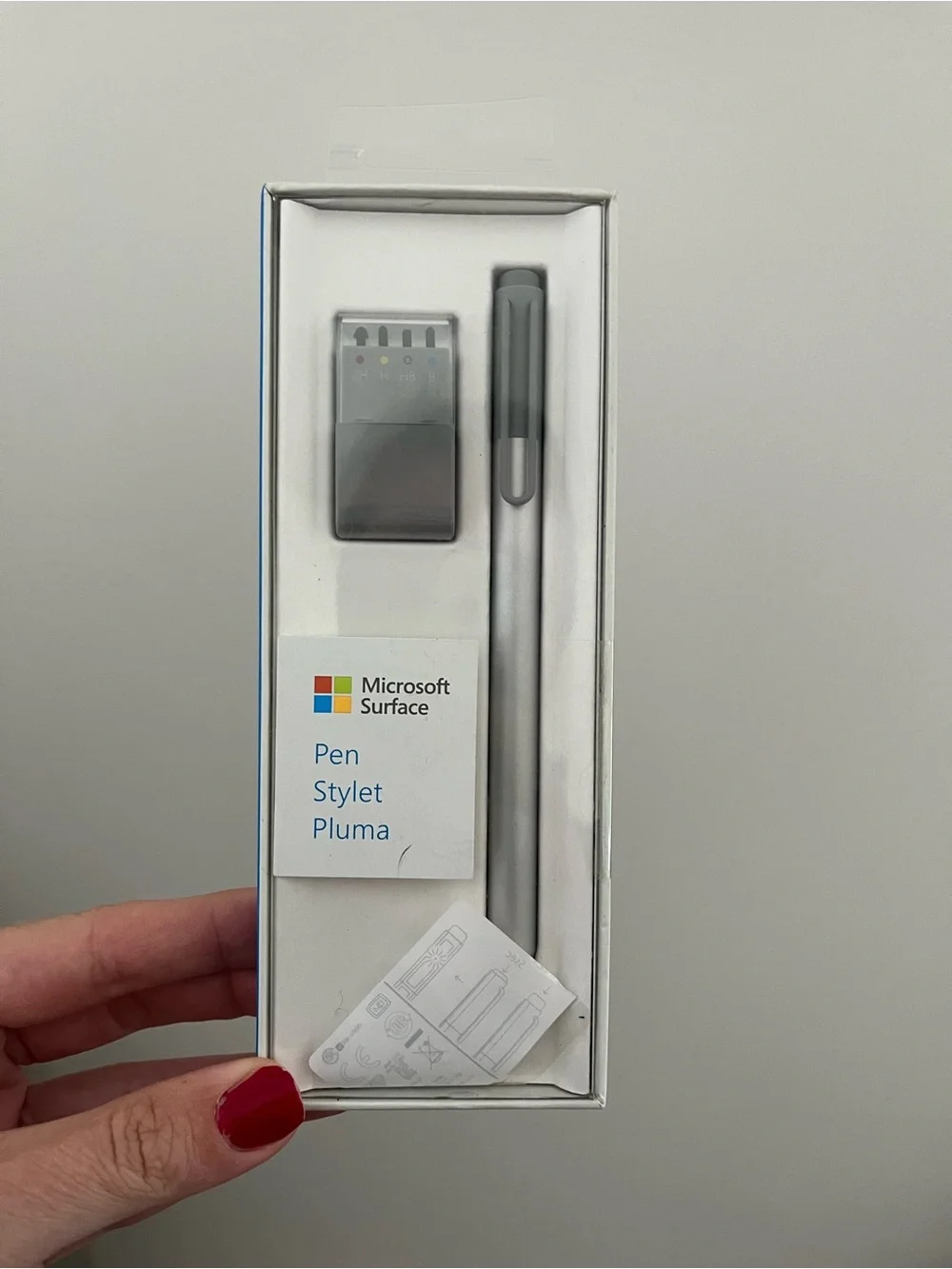 Microsoft Surface Pen Stylus in White and Silver Packaging